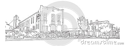 Columbia SC â€“ Adluh Flour Mill Vector Illustration